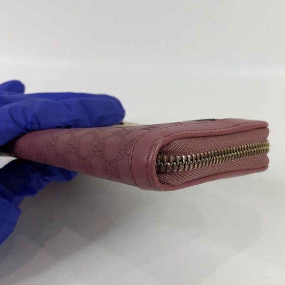 Gucci Sukey Guccissima Pink GG Leather Zip Around Long Wallet - Picture 4 of 11